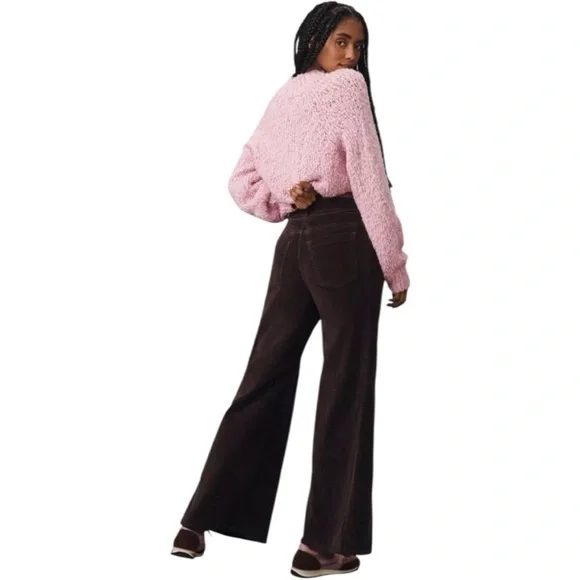 Anthropologie Pilcro Adi Mid-Rise Relaxed Flare Jeans Corduroy Wide Leg Size 27 - Picture 3 of 8